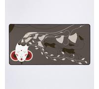 Grand Tapis de Souris Gaming pour Bureau Nature d'un rêve - Fille asiatique et animaux stylisés fantastiques 75x40cm Antidérapante Clav