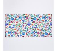 Grand Tapis de Souris Gaming pour Bureau Petites chouettes et fleurs sur fond blanc 75x40cm Antidérapante Clavie