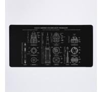 Grand Tapis de Souris Gaming pour Bureau Programmes de vols spatiaux habités de la NASA (pochoir blanc - sans arrière-plan) 75x40cm Antidérapante Clav
