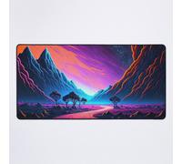 Grand Tapis de Souris Gaming pour Bureau Rêver d'un paysage néon d'un autre univers 75x40cm Antidérapante Clav