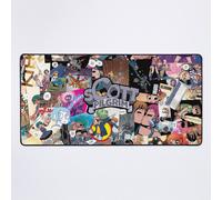 Grand Tapis de Souris Gaming pour Bureau Scott Pilgrim, collage, bande dessinée, Ramona Flowers, Envy, Knives Chau, Gideon, Evil Exboyfriends, Kim, casting complet, Scot 75x40cm Antidérapante Clavi