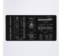 Grand Tapis de Souris Gaming pour Bureau SPACEX : Super Heavy / Starship (Pochoir blanc - Sans arrière-plan) 75x40cm Antidérapante Clavi
