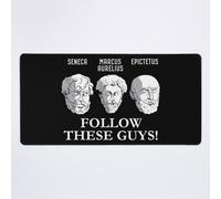 Grand Tapis de Souris Gaming pour Bureau Stoïques Sénèque Marc Aurèle Épictète Philosophes stoïciens Bustes Portraits SUIVEZ CES GARS 75x40cm Antidérapante