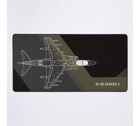 Grand Tapis de Souris Gaming pour Bureau Structure filaire minimaliste AV-8B Harrier II 75x40cm Antidérapante Clavie