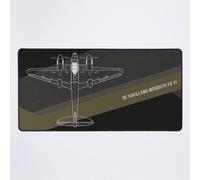 Grand Tapis de Souris Gaming pour Bureau Wireframe minimaliste du De Havilland Mosquito FB VI 75x40cm Antidérapante Clavie