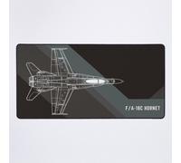 Grand Tapis de Souris Gaming pour Bureau Wireframe minimaliste du F/A-18C Hornet 75x40cm Antidérapante Clavie