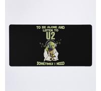 Grand Tapis de Souris Gaming pour Bureau Yodda Master pour être seul et écouter U2 Parfois, j'ai besoin d'un t-shirt rétro Yodda Staar Waars aime le groupe U2 Groupe de 75x40cm Antidérapante Cla
