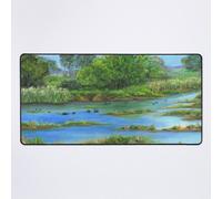 Grand Tapis de Souris Gaming pour Bureau Zones humides de Jerrabomberra, Canberra, ACT 75x40cm Antidérapante Clavie