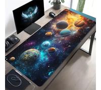 Grand Tapis de Souris Gaming Univers Planètes - 1200x600x3 mm Mouse Pad XXL Long pour Clavier et Souris avec sous-Couche Antidérapante pour Bureau et Études
