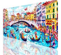 Grand Tapis De Souris Gaming XXL 800 x 400 mm,Tapis de Souris Venise avec Bords Cousus,Imperméable Mouse Pad Gaming Accessoire pour Améliore la Précision et la Vitesse,Paysage Design 80x40cm,o-184