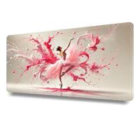 Grand Tapis De Souris Gaming XXL 800x300x3mm - Accessoire Bureau - Gamer Mouse Pad avec Coutures sur Les Bords - Haute précision et Vitesse - Base antidérapante - Danseuse éclat de Couleur