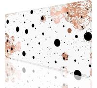 Grand Tapis De Souris Gaming XXL 900 x 400 mm, Tapis de Souris Blanc Motif avec Bords Cousus, Imperméable Mouse Pad Gaming Accessoire pour Améliore la Précision et la Vitesse,Pois Design 90x40cm,o-145