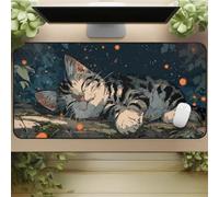 Grand Tapis De Souris Gaming XXL Bush Cat, 600x300mm Tapis de Souris Gamer, sous-Main Bureau avec Base Antidérapante, Améliore la Précision et la Vitesse, Convient pour PC, Clavier