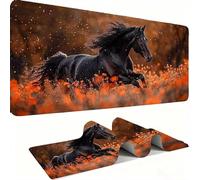 Grand Tapis de Souris Gaming xxL, Tapis Base Caoutchouc Antidérapante imperméable, Grand Tapis de Souris étendu Glissement Facile, Résistant AuxDurable -Paysage Du Cheval Noir 60 x 30 x 0.3 CM j0xk786