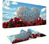 Grand Tapis de Souris Gaming xxL, Tapis Base en Caoutchouc Antidérapante imperméable, Grand Tapis de Souris étendu Glissement Facile, Résistant AuxDurable Optique -Amour Rose 100 x 50 x 0.3 CM j0xk452