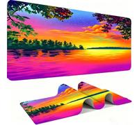 Grand Tapis de Souris Gaming XXL, Tapis Base en Caoutchouc Antidérapante imperméable, Grand Tapis de Souris étendu Glissement Facile, Résistant - Coucher De Soleil/Paysage 80 x 40 x 0.3 cm j0zj-874