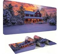 Grand Tapis de Souris Gaming XXL, Tapis Base en Caoutchouc Antidérapante imperméable, Grand Tapis de Souris étendu Glissement Facile, Résistant AuxDurable -Chalet d'hiver 90 x 40 x 0.3 CM j0xk-968