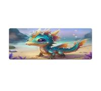 Grand Tapis de Souris Gmaing Baby Beach Dragon Tapis de Table texturé de qualité supérieure antidérapant imperméable Bords Cousus pour Jeux Bureau Maison 30x80cm