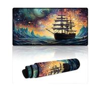 Grand Tapis de Souris Gmaing Motif Course de Bateaux psychédéliques la Nuit sous-Main en Caoutchouc antidérapant imperméable et antitache Compatible avec PC MacBook et Ordinateur Portable 30 x 60 cm