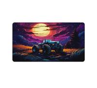 Grand tapis de souris Gmaing photo d'un tracteur dans le domaine spatial tapis de souris long de style 40x75cm tapis de table adapté à divers scénarios tels que le travail les jeux et les études