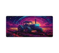 Grand tapis de souris Gmaing photo d'un tracteur dans le domaine spatial tapis de souris long de style 40x90cm tapis de table adapté à divers scénarios tels que le travail les jeux et les études