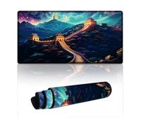 Grand Tapis de Souris Gmaing psychédélique Grande Muraille de Chine la Nuit sous-Main en Caoutchouc antidérapant imperméable et antitache Convient pour PC MacBook Ordinateur Portable 30 x 60 cm