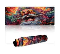 Grand Tapis de Souris Gmaing psychédélique Père Noël Diable Tapis de Souris Lavable 30 x 80 cm Dessous de Table pour Maintenir Une Excellente Vitesse et Un Excellent contrôle