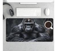 Grand tapis de souris, Gorilla au sol, tapis de bureau imperméable pour clavier et souris, base en caoutchouc antidérapant, tapis de souris de jeu, pour bureau et maison, 30 x 60 cm