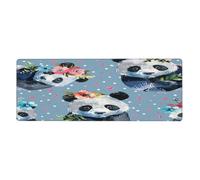 Grand tapis de souris graffiti panda géant avec base en caoutchouc antidérapant étendue avec bords cousus, pour jeux vidéo, ordinateur de bureau, grand tapis de souris de 30 x 80 cm
