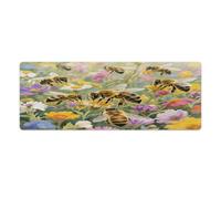 Grand tapis de souris imprimé abeille - Sous-main de bureau imperméable pour ordinateur portable - Pour l'école, le bureau, la maison - 30,5 x 81,3 cm