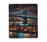 Grand tapis de souris imprimé de nuit New York Manhattan Tapis de souris lavable pour ordinateur portable ou ordinateur de bureau