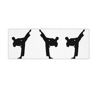 Grand tapis de souris imprimé Taekwondo Arts martiaux 30 x 80 cm - Tapis de bureau de jeu, protection étendue pour bureau à domicile, ordinateur