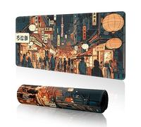 Grand tapis de souris de jeu japonais, tapis de souris de jeu, tapis de souris kawaii, tapis de souris XL avec base antidérapante et bords cousus (80 x 30 cm)