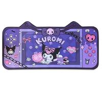 Grand tapis de souris Kuromi mignon pour clavier et souris, accessoires de bureau Kawaii, tapis de bureau épais rose pour jeux ou travail à domicile (noir)