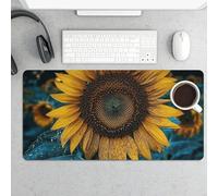 Grand tapis de souris, le plus beau sous-main de bureau en forme de tournesol imperméable pour clavier et souris, base en caoutchouc antidérapant, tapis de souris de jeu, pour bureau et maison, 30 x