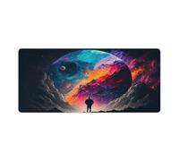 Grand Tapis de Souris Lost in The Lunar Light 40x90cm Anti effilochage Bords Cousus Base en Caoutchouc antidérapante précision et Vitesse améliorées