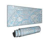 Grand tapis de souris minimaliste 30,5 x 81,3 cm | Thème topographie urbaine, tapis de souris étendu, grande couverture de bureau, surface de suivi lisse, fond antidérapant