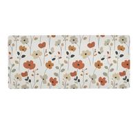 Grand tapis de souris moderne pour gaming Motif fleurs de safari Beige 80 x 30 cm