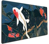 Grand Tapis de Souris Motif Carpe Koï - Tapis de Bureau XXL pour Jeux Vidéo, Style Japonais - Pour Ordinateur, Ordinateur Portable, Joueuse et Femme - 80 x 40 cm