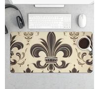 Grand tapis de souris, motif fleur de lys et armes, tapis de bureau imperméable pour clavier et souris, base en caoutchouc antidérapant, tapis de souris de jeu, pour bureau et maison, 30 x 60 cm