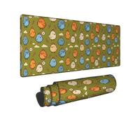 Grand tapis de souris motif oiseaux et feuilles mignonnes et ludiques - Vert automne - En caoutchouc lisse - Accessoires pour le bureau, la maison, l'ordinateur portable - 40,6 x 91,4 cm
