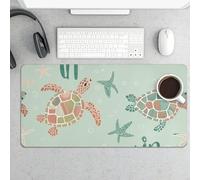 Grand tapis de souris, motif tortue bleue, tapis de bureau imperméable pour clavier et souris, base en caoutchouc antidérapant, tapis de souris de jeu, pour bureau et maison, 30 x 60 cm