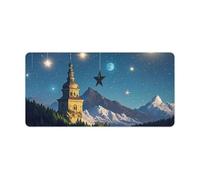 Grand tapis de souris Nightsky à suspendre en forme de lune - 30,5 x 61 cm - Imperméable - Antidérapant - Pour clavier de jeu - Joli tapis de souris pour ordinateur portable - Pour bureau à domicile