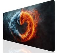 Grand Tapis de Souris Nuage, sous Main Bureau Etendu avec Bords Surpiqués, Tapis de Souris Gaming Gris Haute Précision et Vitesse, Imperméable Base Anti-Dérapage Protection Bureau pour Maison FR-5177