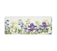 Grand tapis de souris orchidées et fleurs sauvages avec base en caoutchouc antidérapant étendue avec bords cousus, pour ordinateur de jeu, ordinateur de bureau, grand tapis de souris 30 x 80 cm