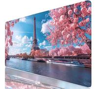 Grand Tapis de Souris Paris XL 1200 x 600 x 3mm sous Main Bureau, Surface Lisse Confortable, Rose Tapis Souris Gaming avec Bords Cousus Renforcés, Protection de Table Imperméable, H0-1184