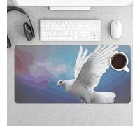 Grand tapis de souris Peace Dove - Tapis de bureau imperméable pour clavier et souris, base en caoutchouc antidérapant, tapis de souris de jeu, pour bureau et maison, 30 x 60 cm