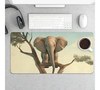 Grand tapis de souris, petit éléphant sur un arbre, tapis de bureau imperméable pour clavier et souris, base en caoutchouc antidérapant, tapis de souris de jeu, pour bureau et maison, 30 x 60 cm