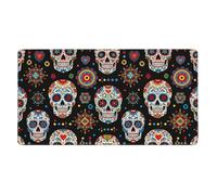 Grand tapis de souris pour ordinateur de bureau, protection imperméable pour ordinateur portable, tapis de souris de jeu compatible avec l'art des crânes en sucre mexicains pour l'école, le bureau et