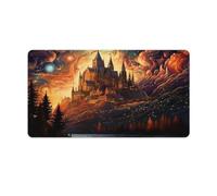 Grand tapis de souris psychédélique Palais national de Pena la nuit bords cousus tapis de souris 40x75cm tapis de bureau avec base en caoutchouc antidérapante extensible pour le bureau et la maison